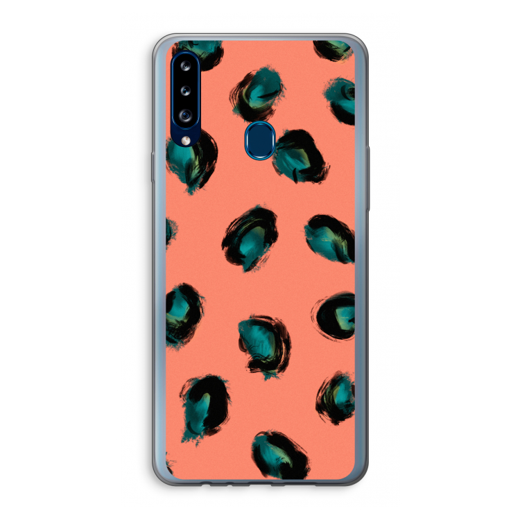 Pink Cheetah: Samsung Galaxy A20s Transparant Hoesje