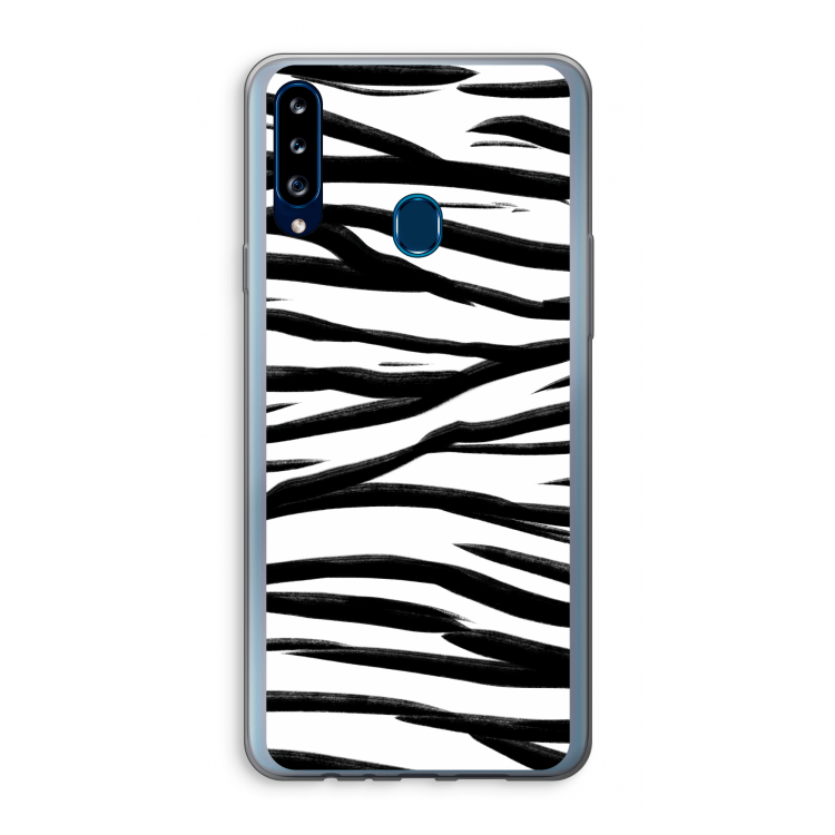 Zebra pattern: Samsung Galaxy A20s Transparant Hoesje