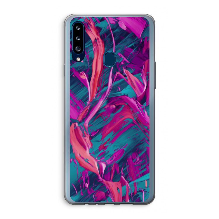 Pink Clouds: Samsung Galaxy A20s Transparant Hoesje
