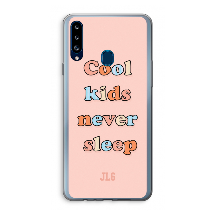 Cool Kids Never Sleep: Samsung Galaxy A20s Transparant Hoesje