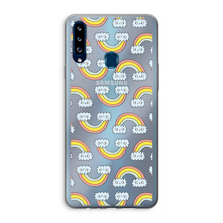 Regenboog: Samsung Galaxy A20s Transparant Hoesje