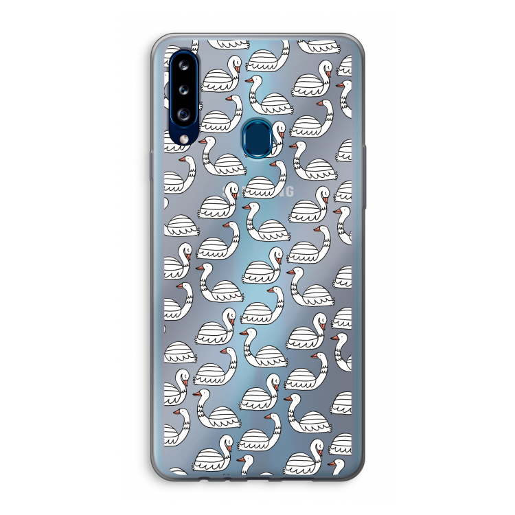 Zwanen: Samsung Galaxy A20s Transparant Hoesje