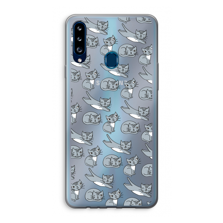 Poezen: Samsung Galaxy A20s Transparant Hoesje