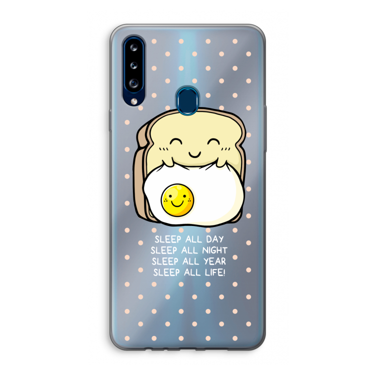 Sleep All Day: Samsung Galaxy A20s Transparant Hoesje