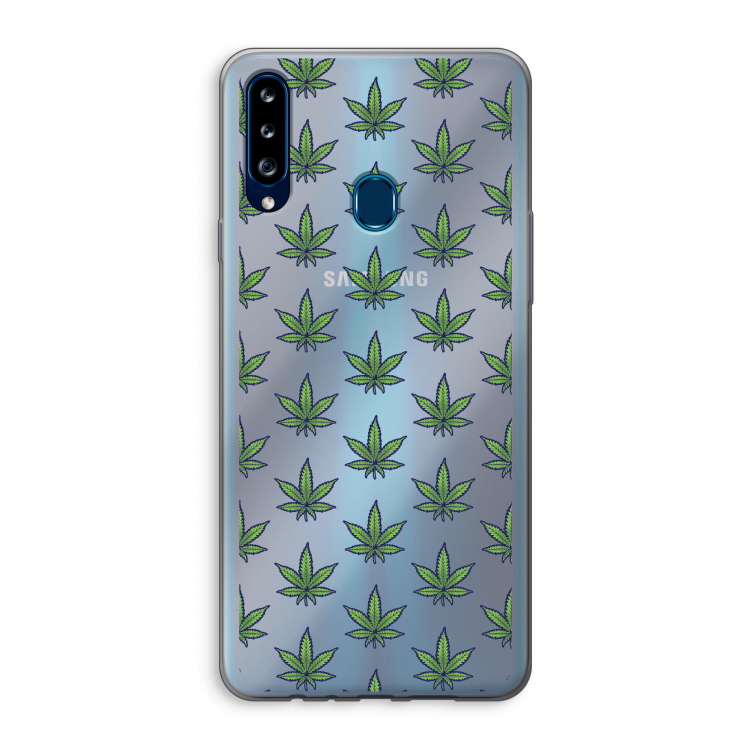 Weed: Samsung Galaxy A20s Transparant Hoesje