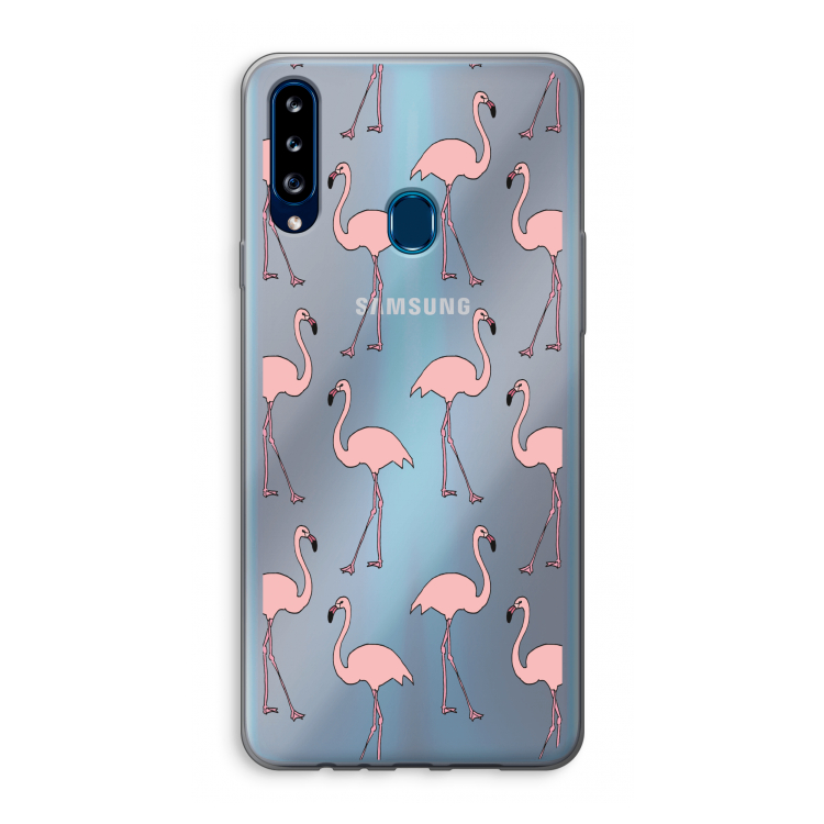 Anything Flamingoes: Samsung Galaxy A20s Transparant Hoesje