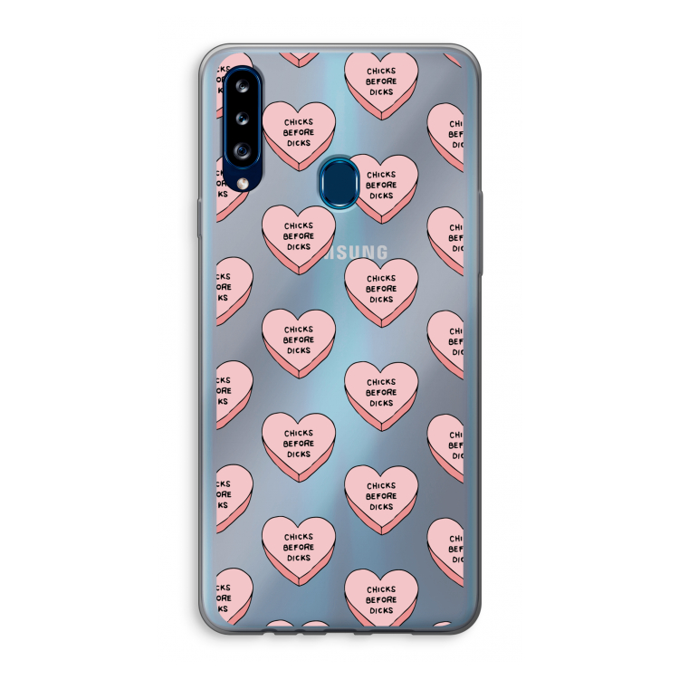 Chicks before dicks: Samsung Galaxy A20s Transparant Hoesje