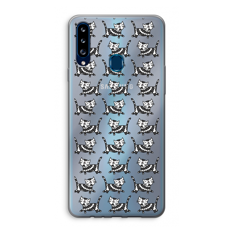 Zwarte poes: Samsung Galaxy A20s Transparant Hoesje