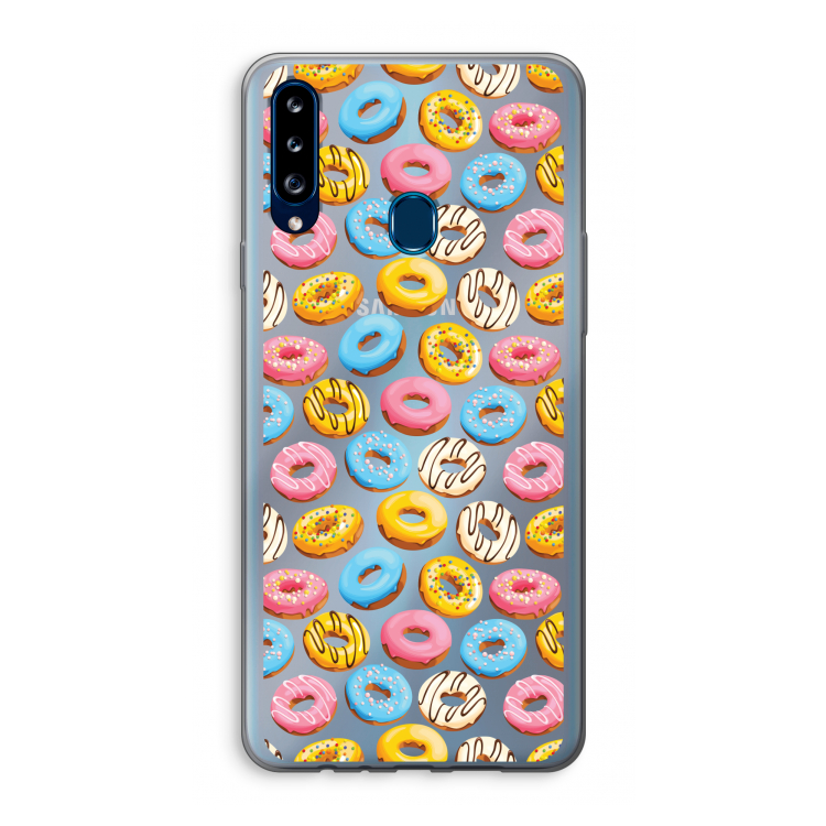 Pink donuts: Samsung Galaxy A20s Transparant Hoesje