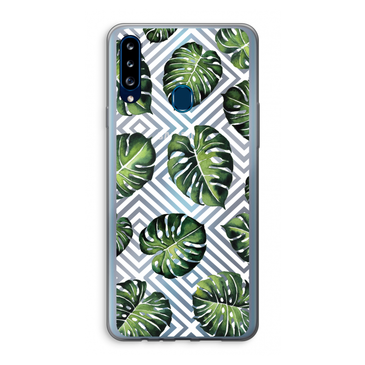 Geometrische jungle: Samsung Galaxy A20s Transparant Hoesje