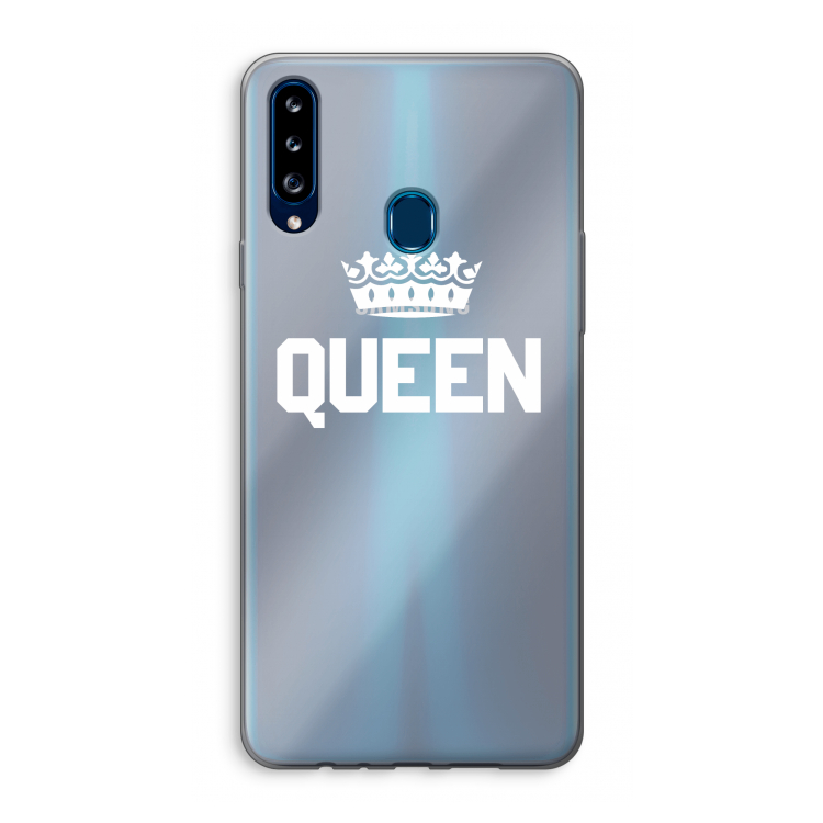 Queen zwart: Samsung Galaxy A20s Transparant Hoesje