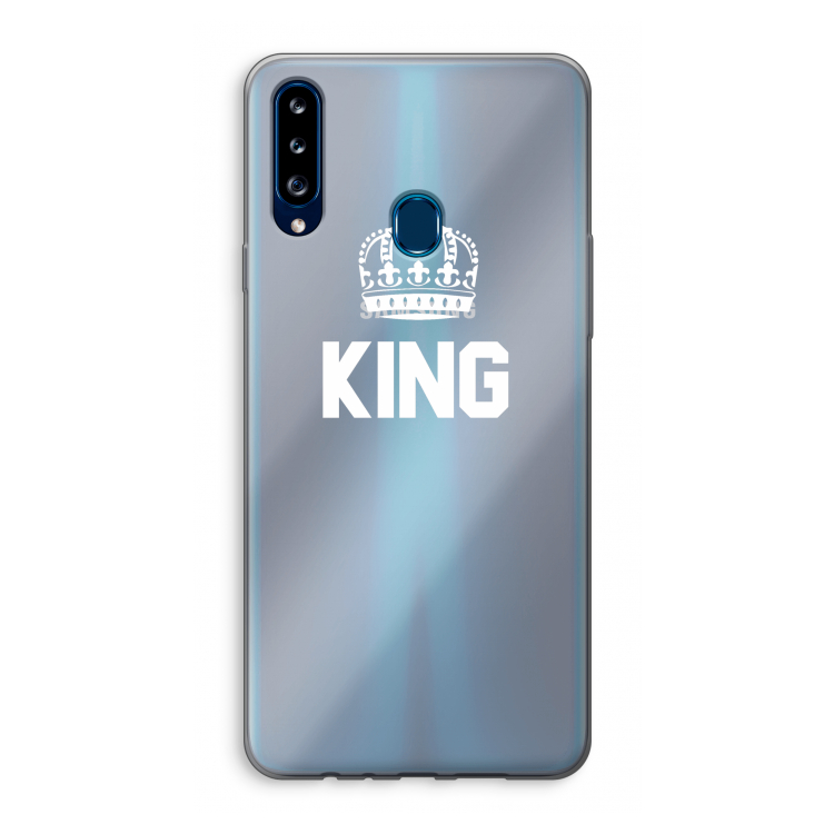 King zwart: Samsung Galaxy A20s Transparant Hoesje