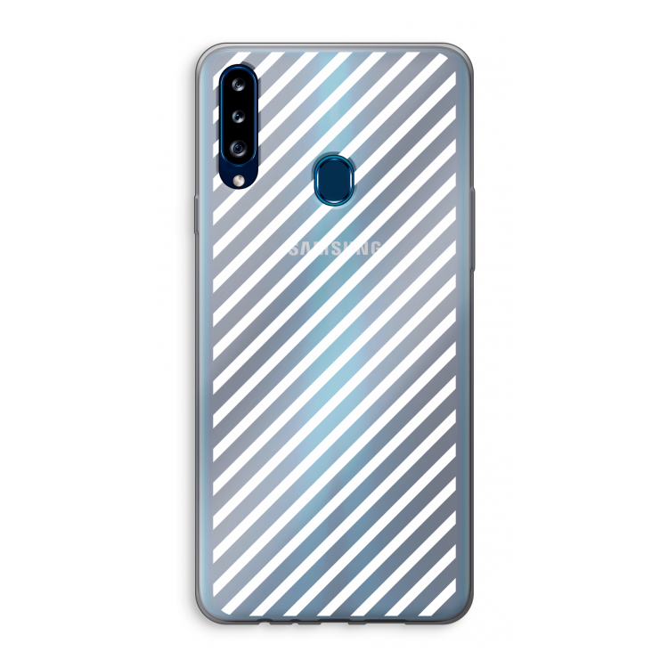 Strepen zwart-wit: Samsung Galaxy A20s Transparant Hoesje