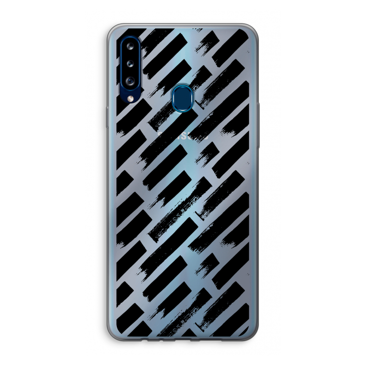 Zwarte vegen: Samsung Galaxy A20s Transparant Hoesje