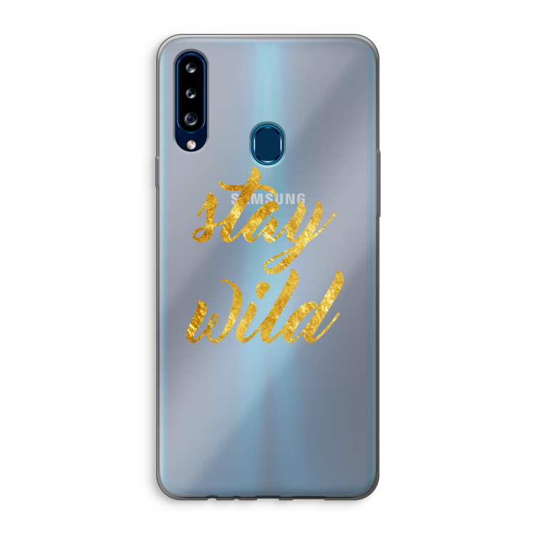 Stay wild: Samsung Galaxy A20s Transparant Hoesje