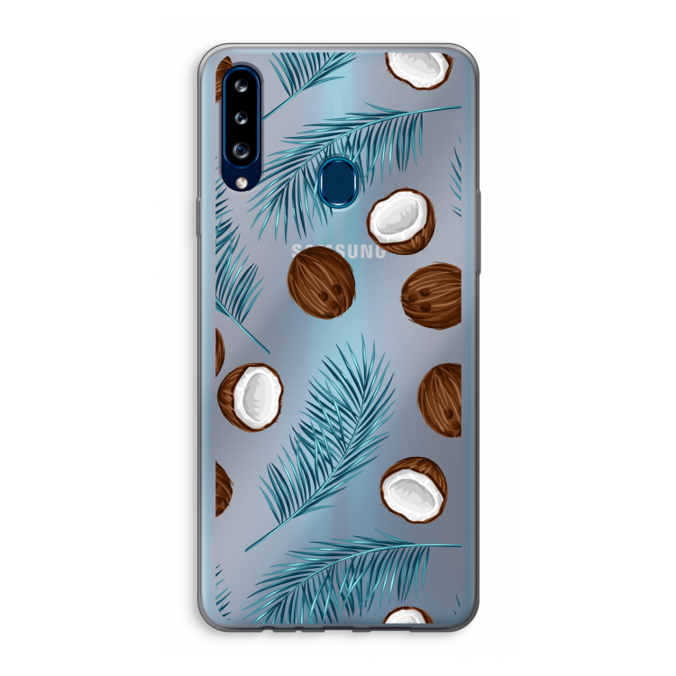 Kokosnoot roze: Samsung Galaxy A20s Transparant Hoesje