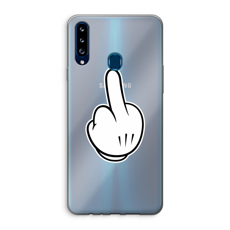 Middle finger black: Samsung Galaxy A20s Transparant Hoesje