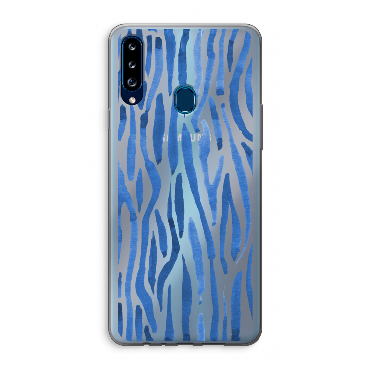 Blauwe nerven: Samsung Galaxy A20s Transparant Hoesje