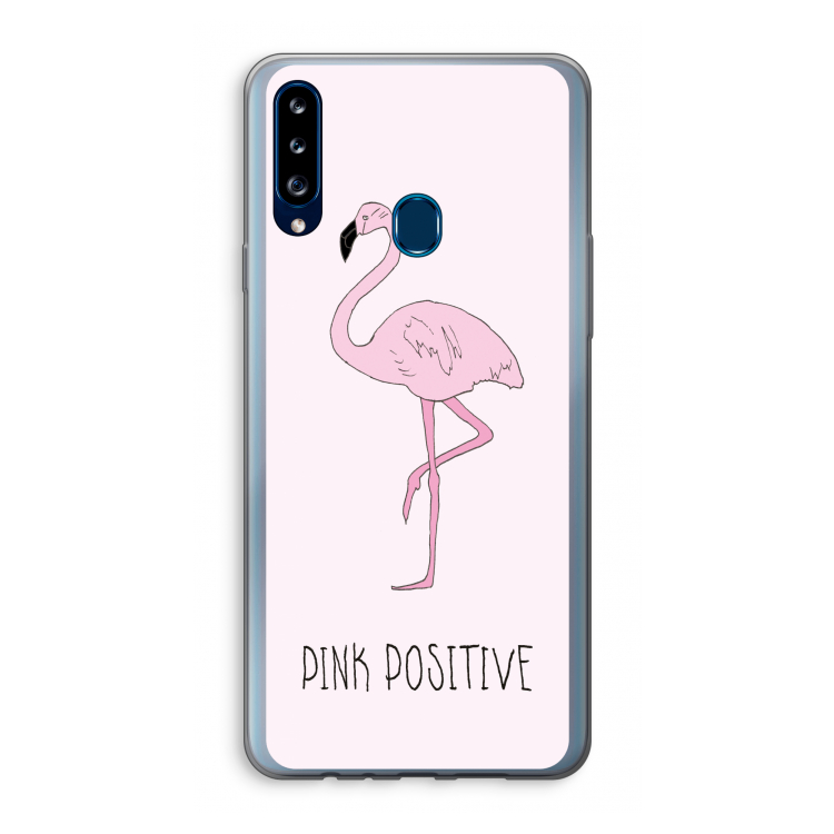 Pink positive: Samsung Galaxy A20s Transparant Hoesje