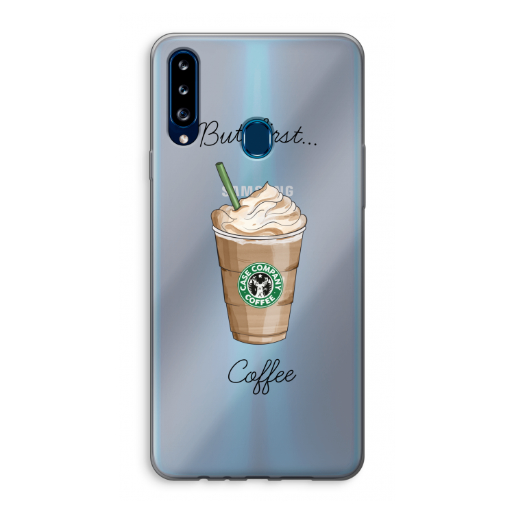 But first coffee: Samsung Galaxy A20s Transparant Hoesje