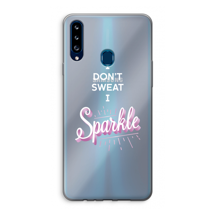 Sparkle quote: Samsung Galaxy A20s Transparant Hoesje