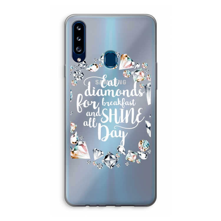Diamonds: Samsung Galaxy A20s Transparant Hoesje