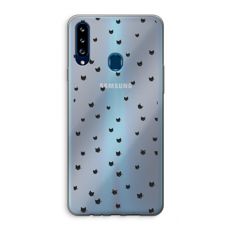 Kleine kattenkopjes: Samsung Galaxy A20s Transparant Hoesje