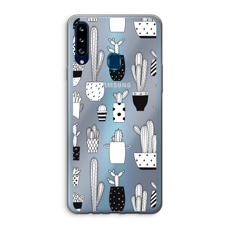 Cactusmotief: Samsung Galaxy A20s Transparant Hoesje