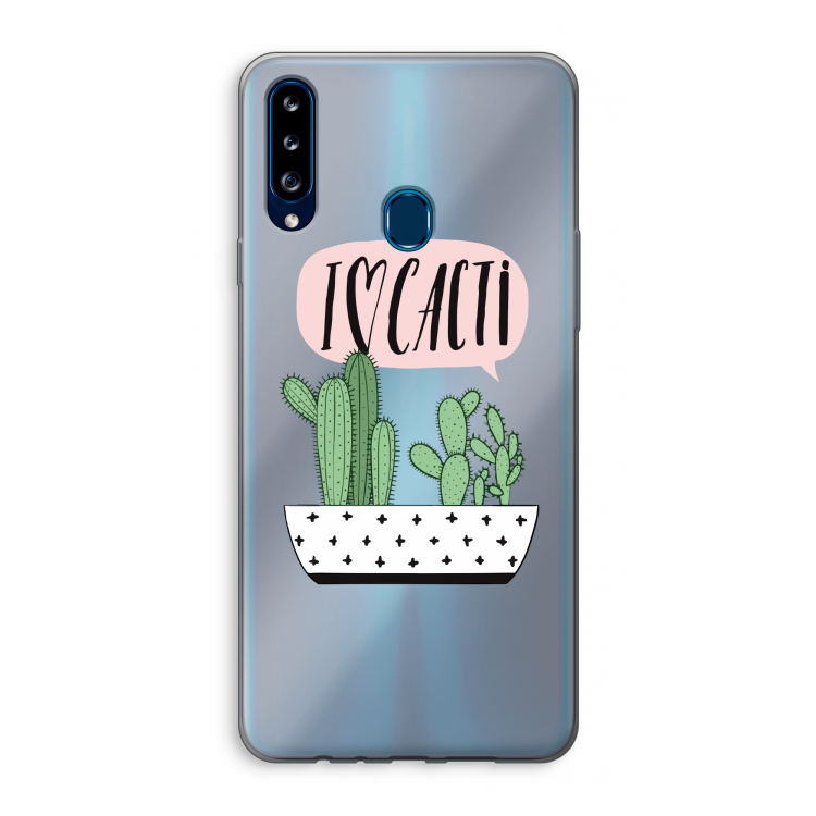 I love cacti: Samsung Galaxy A20s Transparant Hoesje