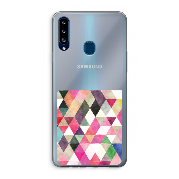 Gekleurde driehoekjes: Samsung Galaxy A20s Transparant Hoesje