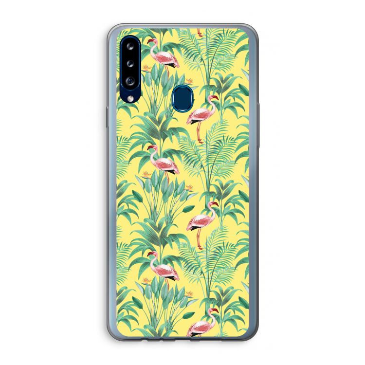 Flamingo party: Samsung Galaxy A20s Transparant Hoesje