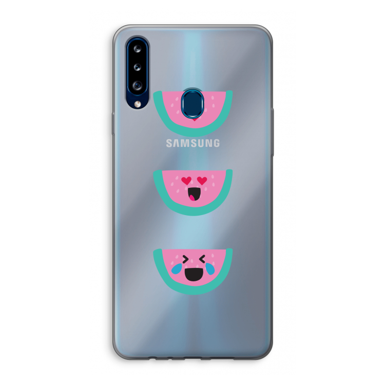 Smiley watermeloen: Samsung Galaxy A20s Transparant Hoesje