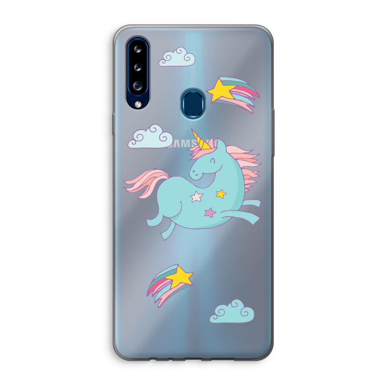 Vliegende eenhoorn: Samsung Galaxy A20s Transparant Hoesje