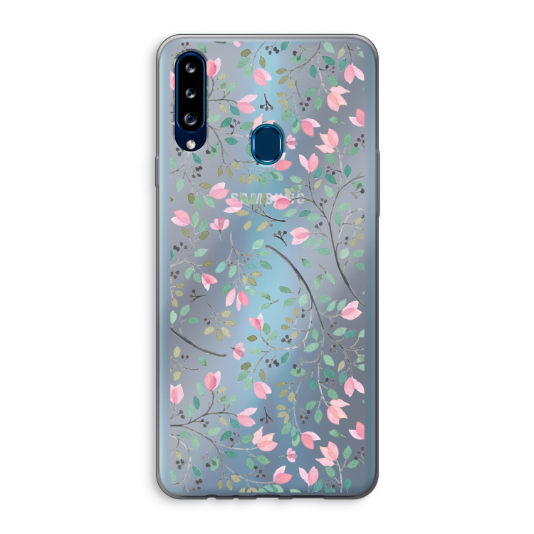 Sierlijke bloemen: Samsung Galaxy A20s Transparant Hoesje