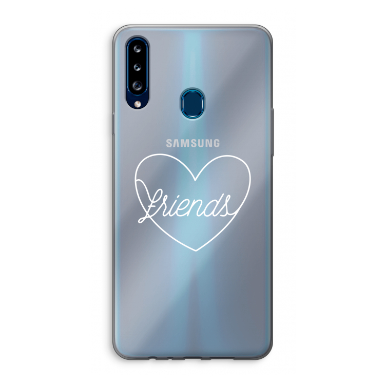 Friends heart pastel: Samsung Galaxy A20s Transparant Hoesje