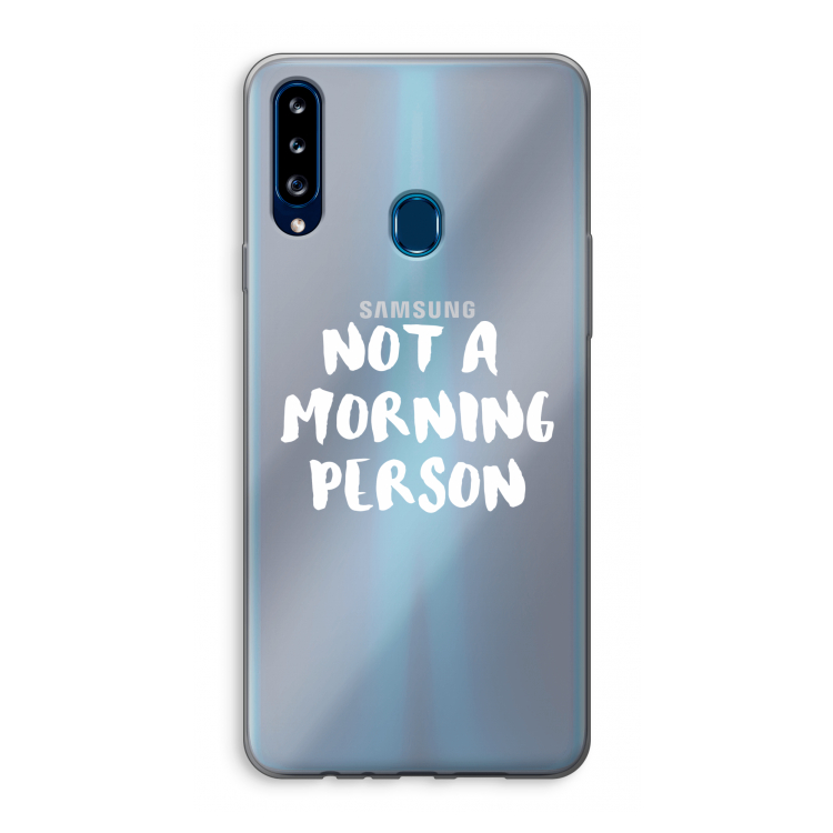 Morning person: Samsung Galaxy A20s Transparant Hoesje