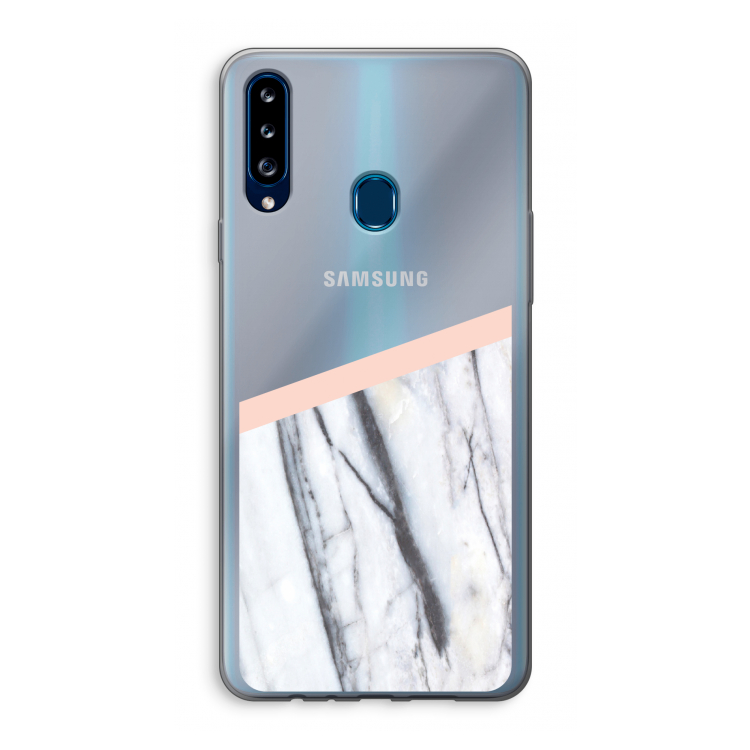 A touch of peach: Samsung Galaxy A20s Transparant Hoesje