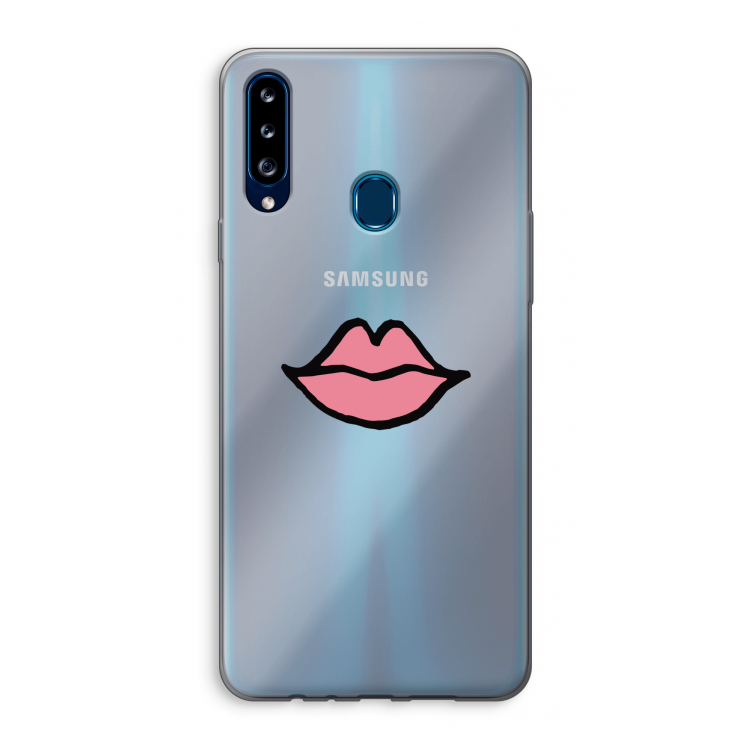Kusje: Samsung Galaxy A20s Transparant Hoesje