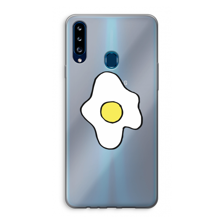 Spiegelei: Samsung Galaxy A20s Transparant Hoesje