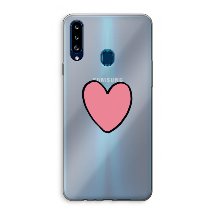 Hartje: Samsung Galaxy A20s Transparant Hoesje