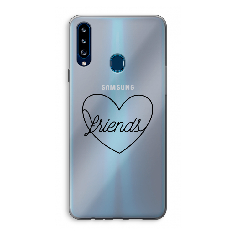 Friends heart black: Samsung Galaxy A20s Transparant Hoesje