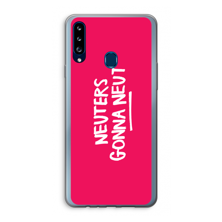 Neuters (roze): Samsung Galaxy A20s Transparant Hoesje