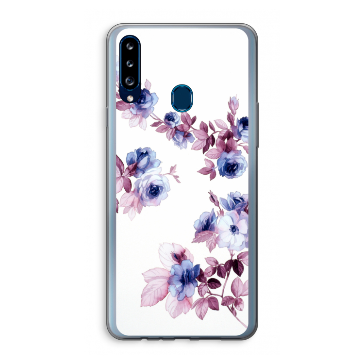 Waterverf bloemen: Samsung Galaxy A20s Transparant Hoesje