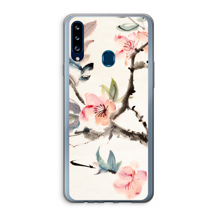 Japanse bloemen: Samsung Galaxy A20s Transparant Hoesje
