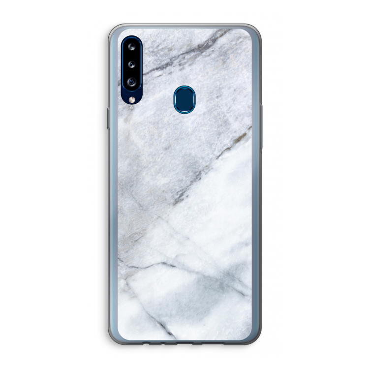 Witte marmer: Samsung Galaxy A20s Transparant Hoesje
