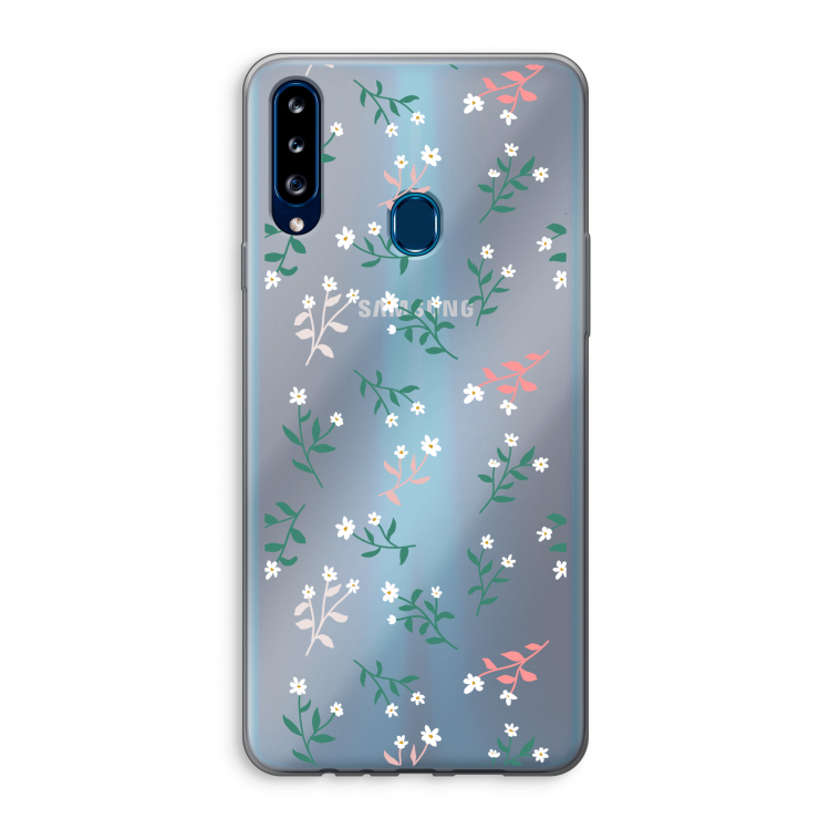 Small white flowers: Samsung Galaxy A20s Transparant Hoesje