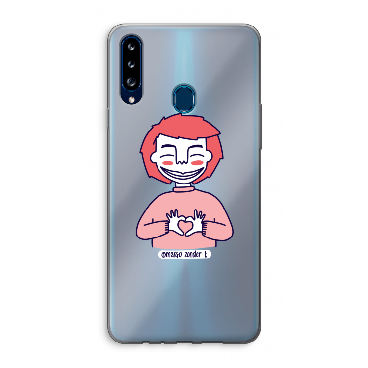Hartje: Samsung Galaxy A20s Transparant Hoesje