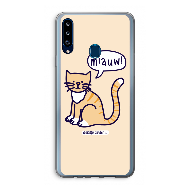 Miauw: Samsung Galaxy A20s Transparant Hoesje