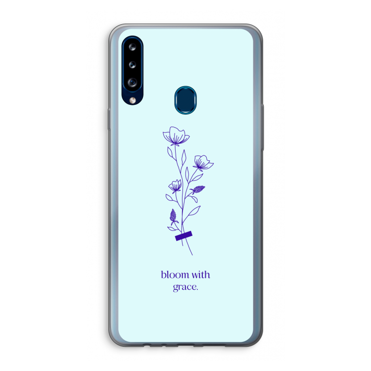 Bloom with grace: Samsung Galaxy A20s Transparant Hoesje