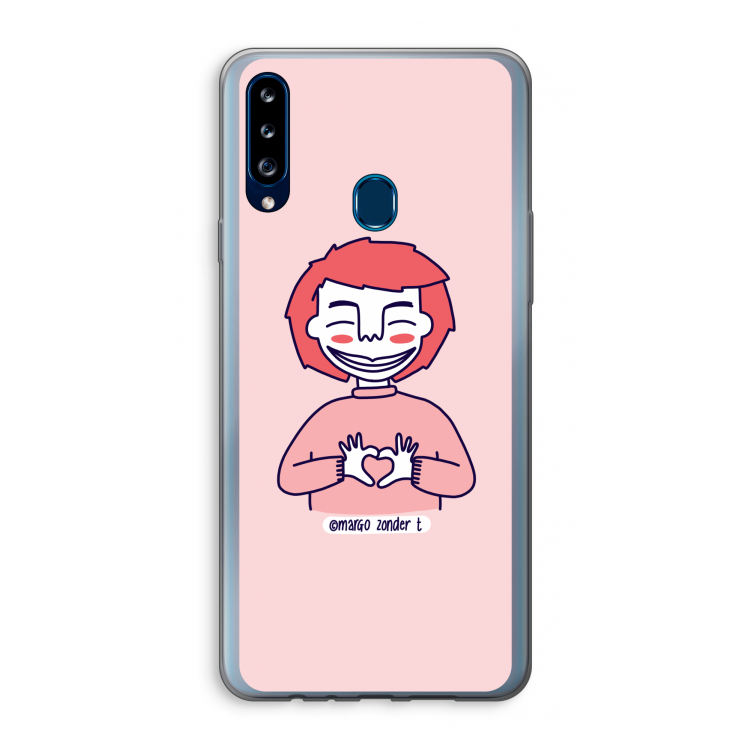 Hartje: Samsung Galaxy A20s Transparant Hoesje